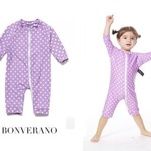 BONVERANO Baby  Full-Zip One Piece Swimsuit UPF 50+ Sun Protection Long Sleeve